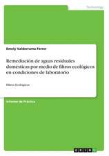 Remediacion de Aguas Residuales Domesticas Por Medio de Filtros Ecologicos En Condiciones de Laboratorio