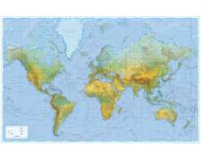 Wandkarte Welt physisch