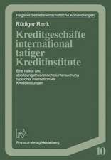 Kreditgeschäfte international tätiger Kreditinstitute: Eine risiko- und abbildungstheoretische Untersuchung typischer internationaler Kreditleistungen