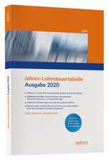 Jahres-Lohnsteuertabelle 2020