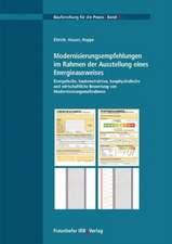 Modernisierungsempfehlungen im Rahmen der Ausstellung eines Energieausweises