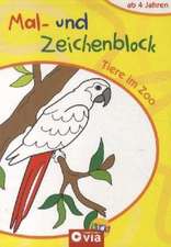 Tiere im Zoo Mal- und Zeichenblock