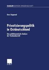 Privatisierungspolitik in Ostdeutschland: Eine politökonomische Analyse der Treuhandanstalt