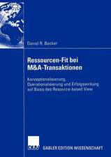 Ressourcen-Fit bei M&A-Transaktionen: Konzeptionalisierung, Operationalisierung und Erfolgswirkung auf Basis des Resource-based View