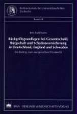 Rückgriffsgrundlagen bei Gesamtschuld, Bürgschaft und Schadensversicherung in Deutschland, England und Schweden