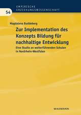 Zur Implementation des Konzepts Bildung für nachhaltige Entwicklung