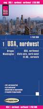 Reise Know-How Landkarte USA 1 Nordwest 1 : 750 000