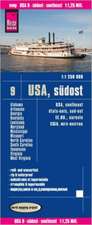 Reise Know-How Landkarte USA 9 Südost 1 : 1.250.000: Missouri, Kentucky, West Virginia, South Carolina, ...