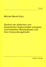 Studium der statischen und dynamischen Eigenschaften amorpher und kristalliner Wasserphasen und ihrer Umwandlungskinetik