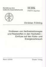 Einblasen von Heissreduktionsgas und Reststoffen in den Hochofen - Einfluss auf den Koks- und Energieverbrauch