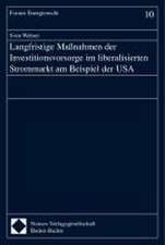 Langfristige Maßnahmen der Investitionsvorsorge im liberalisierten Strommarkt am Beispiel der USA