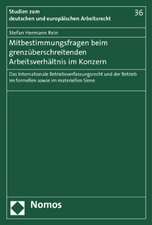 Mitbestimmungsfragen beim grenzüberschreitenden Arbeitsverhältnis im Konzern