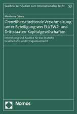 Grenzüberschreitende Verschmelzung unter Beteiligung von EU/EWR- und Drittstaaten-Kapitalgesellschaften