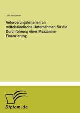 Anforderungskriterien an Mittelstandische Unternehmen Fur Die Durchfuhrung Einer Mezzanine-Finanzierung