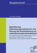 Repatriierung: Unterst Tzungsma Nahmen Und Wirkung Der R Ckanpassung Auf Unternehmensrelevante Bereiche