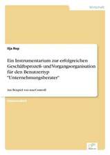 Ein Instrumentarium zur erfolgreichen Geschäftsprozeß- und Vorgangsorganisation für den Benutzertyp "Unternehmungsberater"