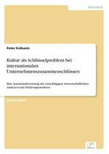 Kultur als Schlüsselproblem bei internationalen Unternehmenszusammenschlüssen