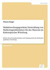 Marktforschungsgestützte Entwicklung von Marketingmaßnahmen für das Museum im Kulturspeicher Würzburg