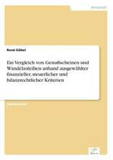 Ein Vergleich von Genußscheinen und Wandelanleihen anhand ausgewählter finanzieller, steuerlicher und bilanzrechtlicher Kriterien