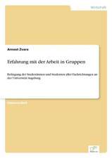 Erfahrung mit der Arbeit in Gruppen