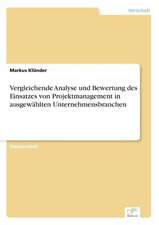 Vergleichende Analyse und Bewertung des Einsatzes von Projektmanagement in ausgewählten Unternehmensbranchen