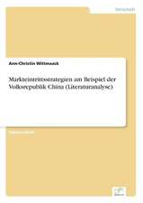 Markteintrittsstrategien Am Beispiel Der Volksrepublik China (Literaturanalyse)