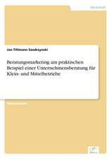 Beratungsmarketing am praktischen Beispiel einer Unternehmensberatung für Klein- und Mittelbetriebe