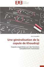 Une Generalisation de La Copule de Khoudraji: Le Cas Canadien