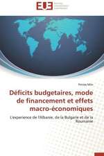 Deficits Budgetaires, Mode de Financement Et Effets Macro-Economiques: Theorie Et Application