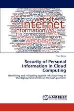 Security of Personal Information in Cloud Computing