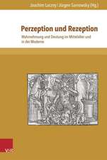 Perzeption Und Rezeption: Wahrnehmung Und Deutung Im Mittelalter Und in Der Moderne