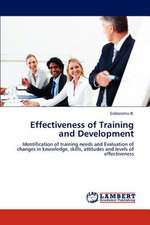 Effectiveness of Training and Development