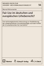 Fair Use im deutschen und europäischen Urheberrecht?