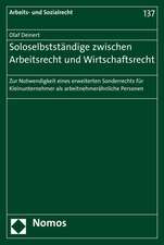 Soloselbststandige Zwischen Arbeitsrecht Und Wirtschaftsrecht: Zur Notwendigkeit Eines Erweiterten Sonderrechts Fur Kleinunternehmer ALS Arbeitnehmera