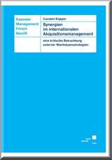 Synergien im internationalen Akquisitionsmanagement - eine kritische Betrachtung externer Wachstumsstrategien