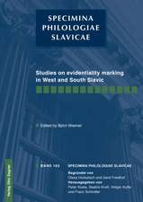 Studies on evidentiality marking in West and South Slavic