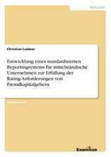 Entwicklung eines standardisierten Reportingsystems für mittelständische Unternehmen zur Erfüllung der Rating-Anforderungen von Fremdkapitalgebern