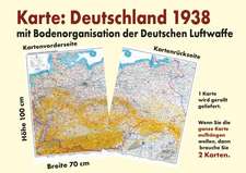 Historische Karte: DEUTSCHLAND 1938 - Übersichtskarte mit der Bodenorganisation der Deutschen Luftwaffe (plano)