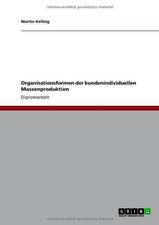 Organisationsformen der kundenindividuellen Massenproduktion