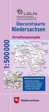 Übersichtskarte Land Niedersachsen 1 : 500 000. Verwaltungsausgabe