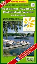 Radwander- und Wanderkarte Potsdamer Havelseen, Blütenstadt Werder und Umgebung 1 : 35 000