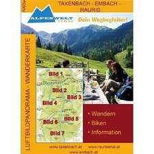 Taxenbach - Embach - Rauris Luftbildpanorama-Wanderkarte