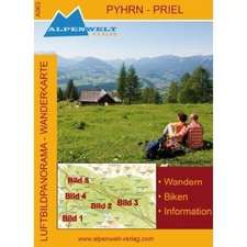 Phyrn - Priel Luftbildpanorama-Wanderkarte