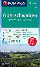 KOMPASS Wanderkarte 187 Oberschwaben, Isny, Wangen, Leutkirch 1:50.000