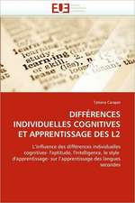 Differences Individuelles Cognitives Et Apprentissage Des L2