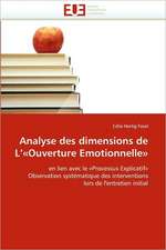 Analyse des dimensions de L''«Ouverture Emotionnelle»