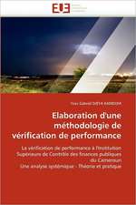 Elaboration d'une méthodologie de vérification de performance