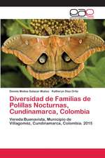 Diversidad de Familias de Polillas Nocturnas, Cundinamarca, Colombia