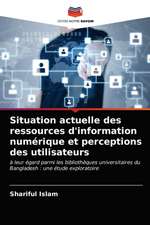 Situation actuelle des ressources d'information numérique et perceptions des utilisateurs