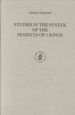 Studies in the Syntax of the Peshitta of 1 Kings